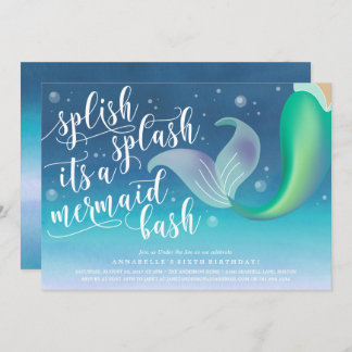 Splish Splash Mermaid Bash Birthday Einladung