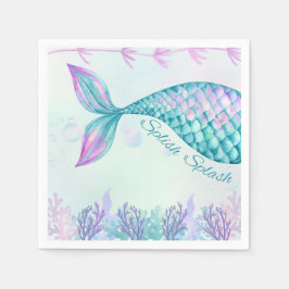 Splish Splash Mermaid Bash Cocktail Napkin Serviette