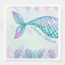 Splish Splash Mermaid Birthday Bash Napkin