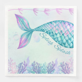 Splish Splash Mermaid Birthday Bash Napkin Serviette