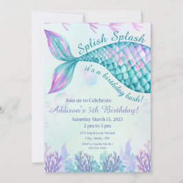 Splish Splash Mermaid Birthday Einladung