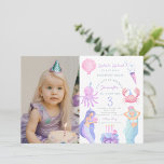 Splish Splash Mermaid Birthday Foto Einladung<br><div class="desc">Splish Splash Mermaid Birthday Foto Einladung</div>