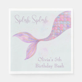Splish Splash Mermaid Birthday Napkins Serviette
