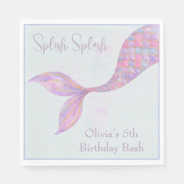 Splish Splash Mermaid Birthday Napkins Serviette