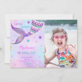 Splish Splash Mermaid Foto Einladung
