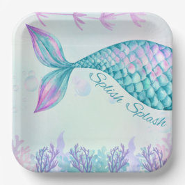 Splish Splash Mermaid Geburtstag Bash 9 Zoll Tafel Pappteller