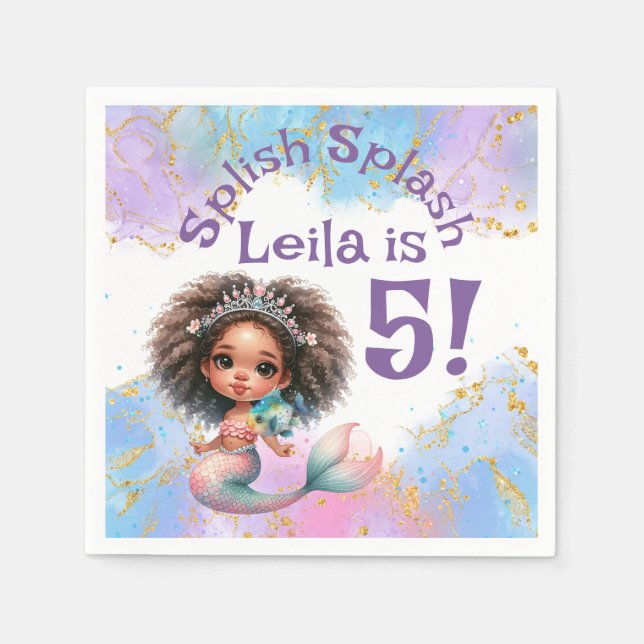 Splish Splash Mermaid Party Napkins Serviette (Vorderseite)