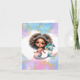 Splish Splash Mermaid Party Schlicht Danke Karte