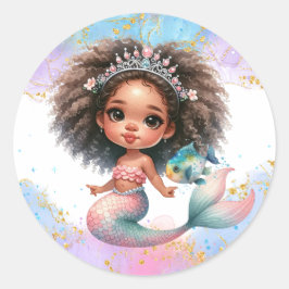 Splish Splash Mermaid Party Schlicht Runder Aufkleber