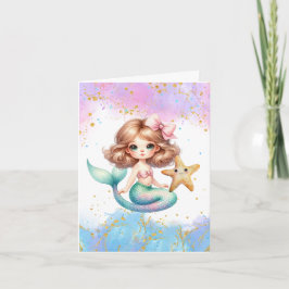 Splish Splash Mermaid Party Vielen Dank Cards Karte