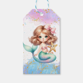 Splish Splash Mermaid Schlichte Party Geschenktast Geschenkanhänger