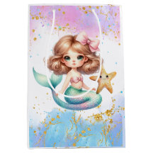 Splish Splash Mermaid Schlichtes Party Geschenktas
