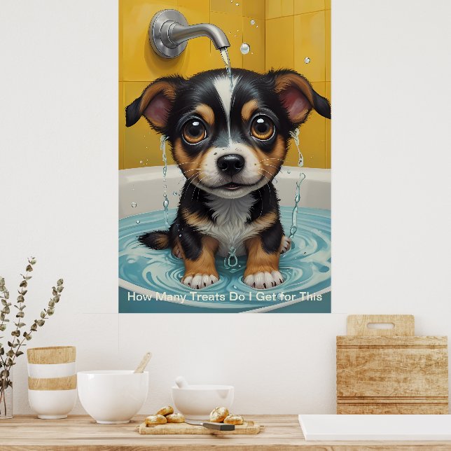 Splish Splash Niedliche lustige Poster mit Zitaten (Küche)