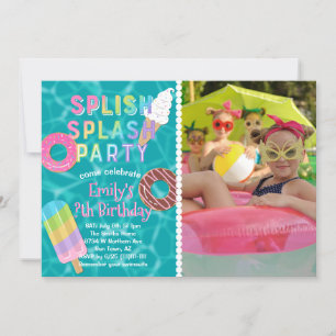 Splish Splash Party l Pool Geburtstag l Desserts Einladung