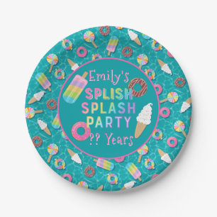 Splish Splash Party l Pool Geburtstag l Desserts Pappteller