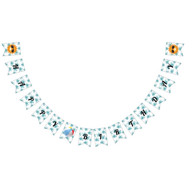 Splish Splash Pool Happy Birthday Wimpelkette (Alle)