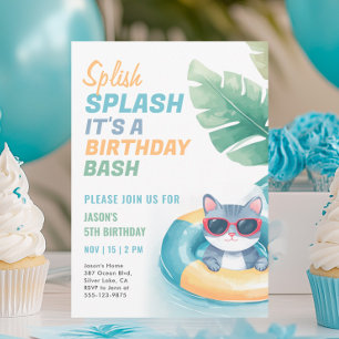 Splish Splash Pool Party Boy Birthday Einladung