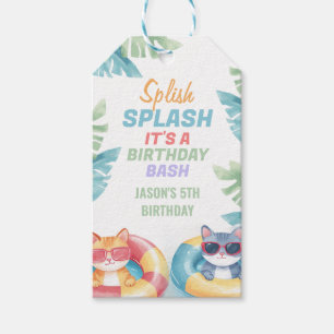 Splish Splash Pool Party Geburtstag Geschenkanhänger