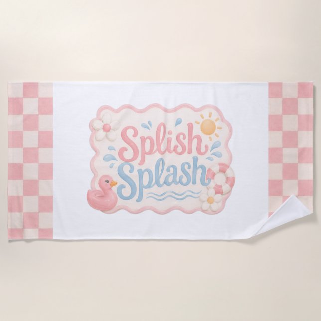 Splish Splash Pool Party Strandhandtuch | Geschenk (Vorderseite)