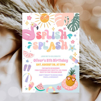 Splish Splash Pool Party Summer Birthday Einladung