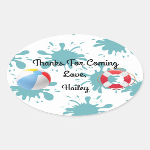 Splish Splash Pool Party Vielen Dank Sticker