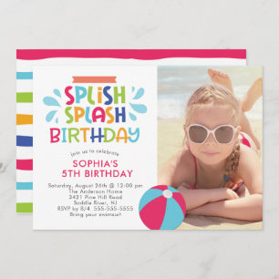 Splish Splash Pool zum Geburtstag Einladung