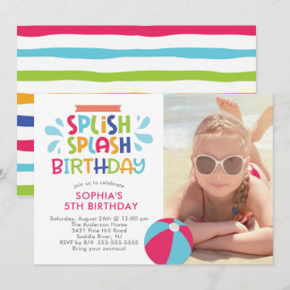 Splish Splash Pool zum Geburtstag Einladung