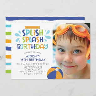 Splish Splash Pool zum Geburtstag Einladung