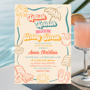 Splish Splash Retro Baby Bash Baby Shower Einladung