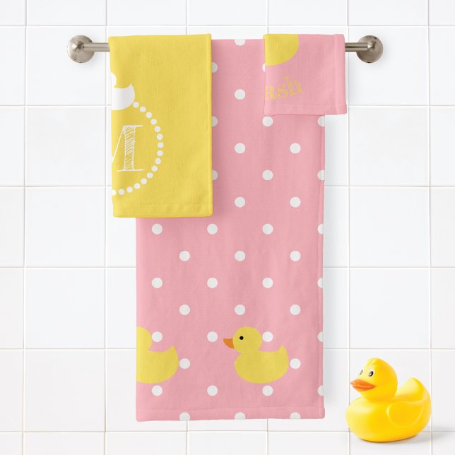 Splish Splash Rubber Enten Monogram Badhandtuch Set (Von Creator hochgeladen)