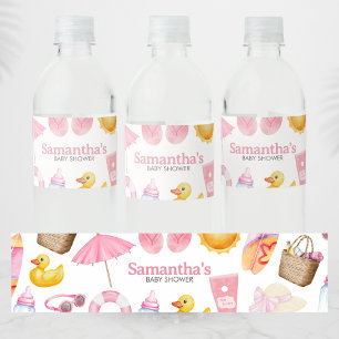 Splish Splash Sommer-Baby-Party Wasserflaschenetikett