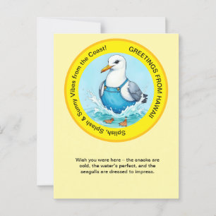 Splish Splash Spaß Seagull Sommer Hawaii Grüße Postkarte
