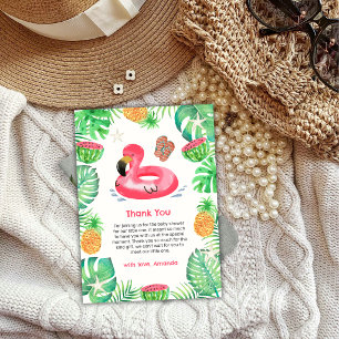 Splish Splash Tropischer Strand Pool Baby Shower Dankeskarte