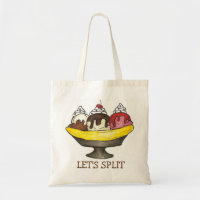 Split Banana Ice Cream Sundae Icecream Tasche