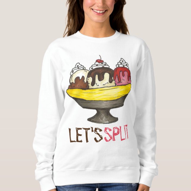 Split Banana Ice Cream Sundae Sweatshirt (Vorderseite)