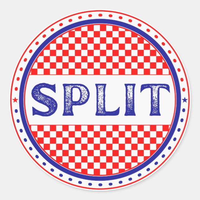 Split City Pride Emblem – Croatian Identity Runder Aufkleber (Vorderseite)