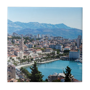 Split City Seafront aerial view, Dalmatien, Kroati Fliese
