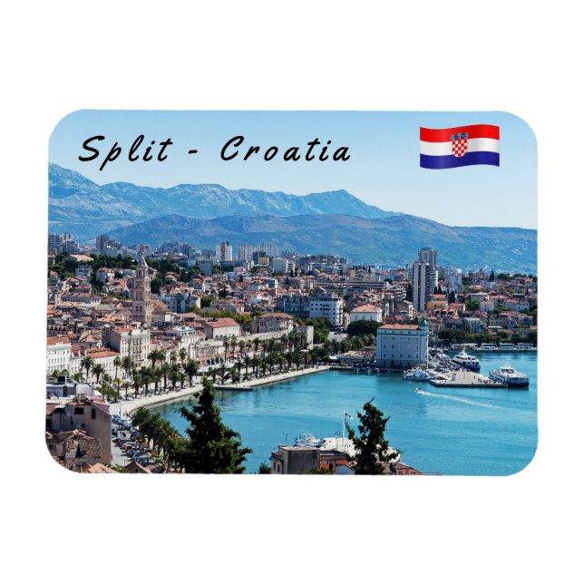 Split City Seafront aerial view, Dalmatien, Kroati Magnet (Horizontal)