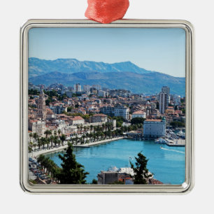 Split City Seafront aerial view, Dalmatien, Kroati Ornament Aus Metall
