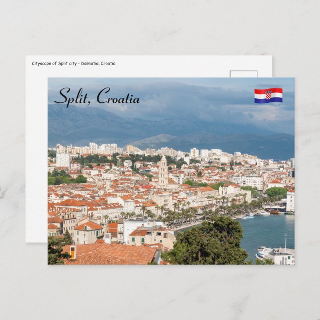 Split City Seafront aerial view, Dalmatien, Kroati Postkarte (Vorne/Hinten)