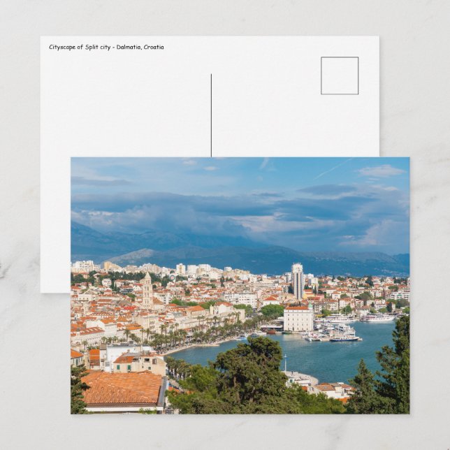 Split City Seafront aerial view, Dalmatien, Kroati Postkarte (Vorne/Hinten)