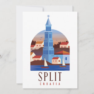 Split Croatia Dalmatien Vintage Einladungskarte Einladung