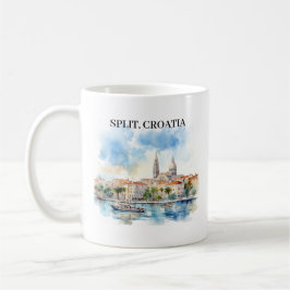 Split Croatia Dalmatien Wasserfarbe Kaffeetasse