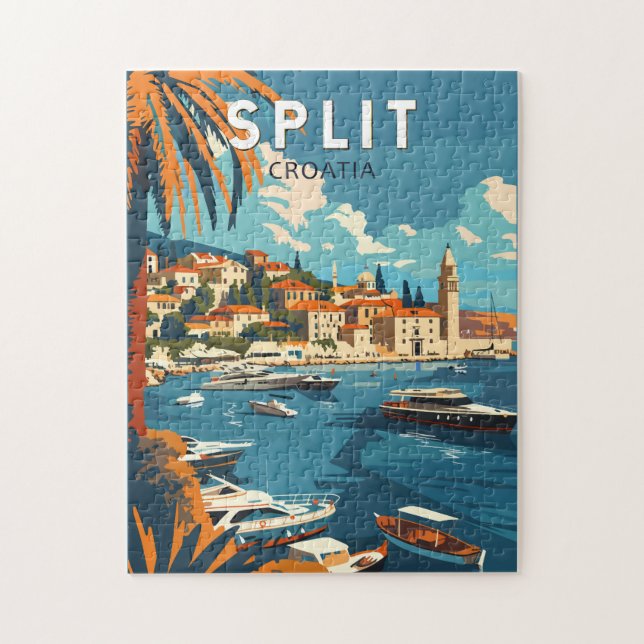 Split Croatia Reisen Vintag Puzzle (Vertikal)