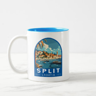 Split Croatia Reisen Vintag Zweifarbige Tasse