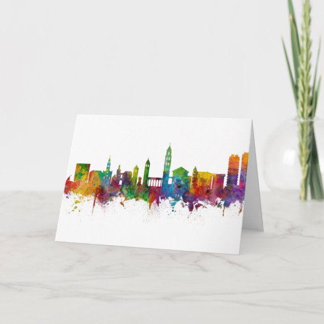 Split Croatia Skyline Karte (Vorderseite)