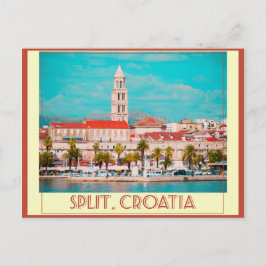 Split Croatia Vintage Travel Poster Postkarte