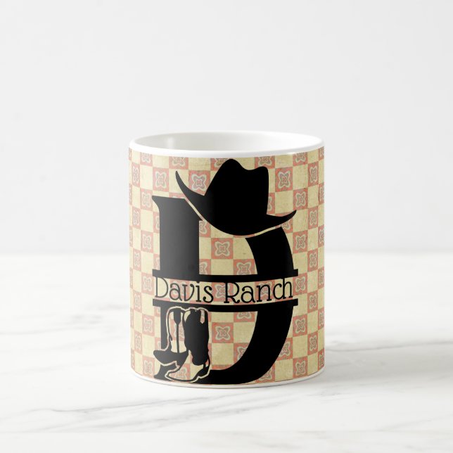 Split 'D' Cowboy Monogram Kaffeetasse (Mittel)