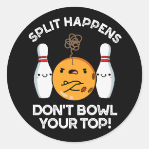 Split Ereignisse Bowl your Top Dark BG Runder Aufkleber