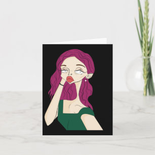 Split Girl Sticker Karte